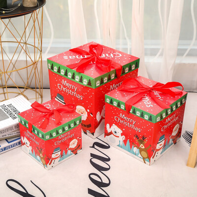

Toponeto Christmas Eve Gift Box Xmas Present Wrapping Boxes Red Ribbon Lids A