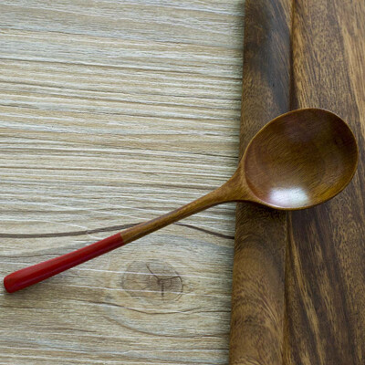

Round Head With Fine Handle Wooden Soup Spoon Japanese Style Rice Cooking Tool