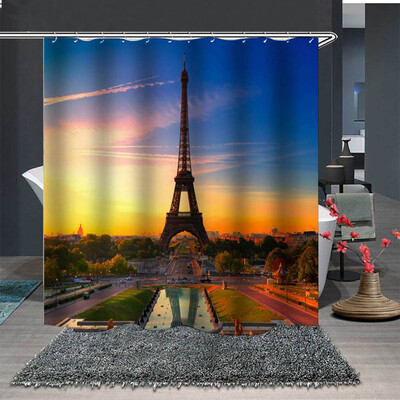 

Gobestart Popular Waterproof Shower Curtain With 12 Hooks Printed Bathroom 180x180cm
