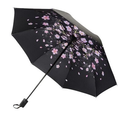 

Creative Cartoon Female Vinyl Fabric Umbrella Anti-UV Umbrella Sunscreen Three-fold Umbrella