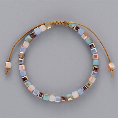 

National Style Manual Weaving Crystal Press Pull Bracelet Female Personality Fashion Bracelet Jewelry Hot Gift