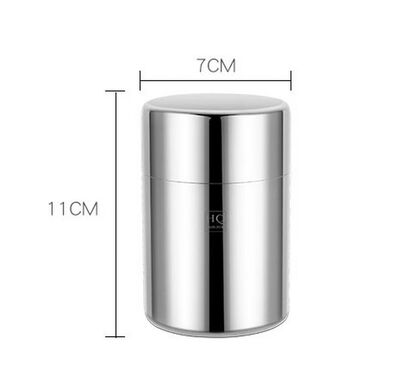 

Double Lids Airtight Stainless Steel Coffee Loose Tea Canister Food Container 70x70x110 mm