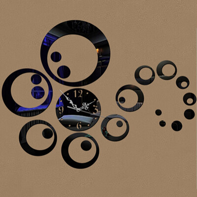 

The Best Price For Fashion Circles 3D Modern Mirror Wall Clock Watches Sticker Decal Home DIY Decor