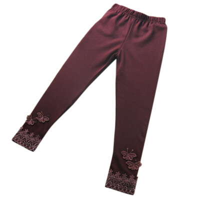 

Kid Baby Butterfly Lace Warm Pants Girl Stretchy Leggings Trousers Toddler Trousers L07
