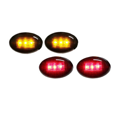

4PCS Stylish LED Fender Bed Side Marker Light Smoked Lens AmberRed Replacement for Replacement ford F350 F-Series