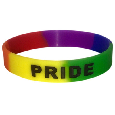 

1 Pcs LGBT Rainbow Pride Silicone Bracelet Adult Size Support LGBTQ Cause