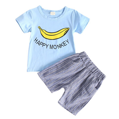 

Childrens Suit Sleeve Cotton Short Sleeve Clothing Set Summer Kids Boys&Girls Body Suit Cartoon Kids Cothing Set