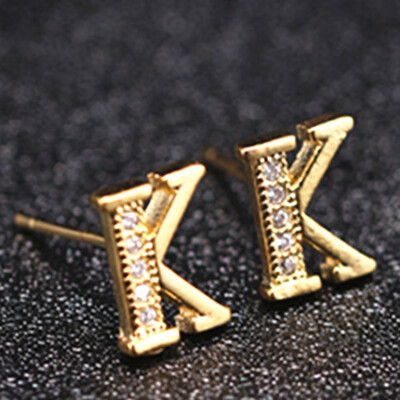 

Fashion Tiny Initial Stud Personalized Bridesmaids Gift Letter Earrings Gift Alphabet Ear Studs For Women Girls