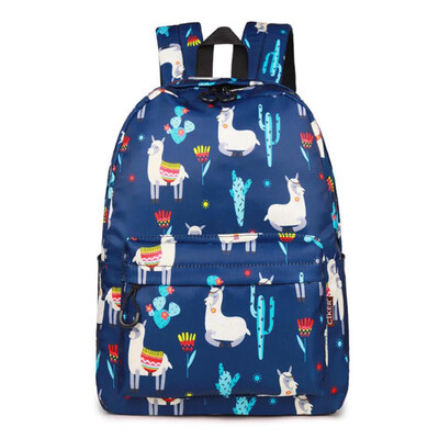 

Cartoon Alpaca Printed Backpack Women Girl Travel Backpack Rucksack Student Teenager Schoolbag Book Bag
