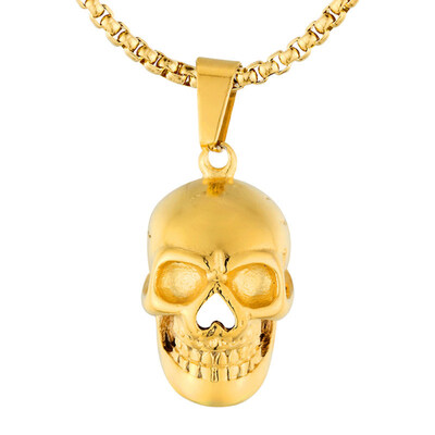 

Men Titanium Steel Horror Halloween Skull Head Pendant Charm Jewelry Findings