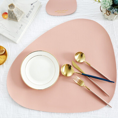 

PU Leather Placemat Oil-and Water-Resistant Heat Insulation Non-Slip Table Mat Disc Bowl Holder Pad Coaster Kitchen Dining zh1
