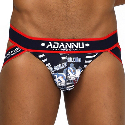 

Men Comfortable Hips In The Waist Cotton Breathable U Convex Pockets Printed Sexy G-strings Underwear