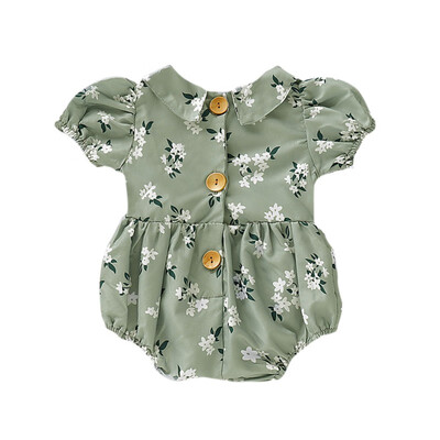 

Printing Pullover O-Neck SMLXL Cotton Summer Casual Jumpsuit Baby Girl Short Sleeve Printing Rompers Kids Toddler