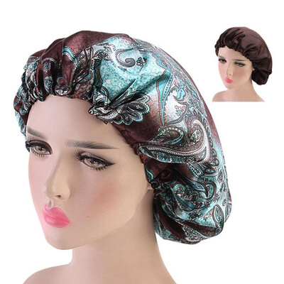 

Elastic Double Side Headscarf Satin Bonnet Cap For Women Turban Night Sleep Hat