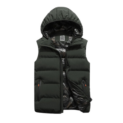

Toponeto Fashion Men Autum Winter Hooded Solid Outwear Vest Jacket Tops Blouse