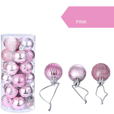 

Gobestart 24Pcs 30mm Christmas Xmas Tree Ball Bauble Hanging Home Party Ornament Decor
