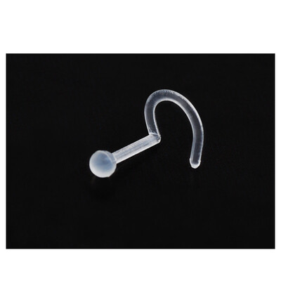 

15 Pieces Clear Nose Ring Flexible Acrylic Nose Stud Retainer for Body Piercing