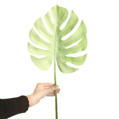 

Artificial Leaves Plants Large Artificial Fake Monstera Palm Tree Green Plastic Leaf for Wedding DIY Table Decoration