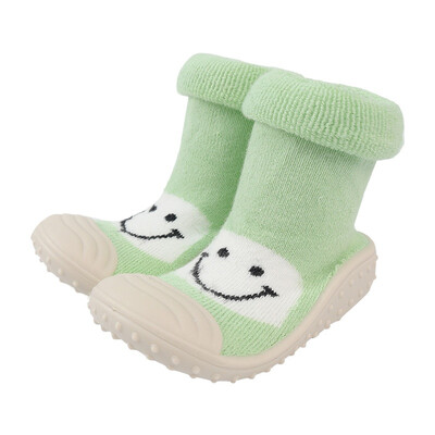 

Baby Socks With Rubber Soles smile face baby shoes Toddler Indoor Sock steps Anti-slip Leather kids Floor Socks Baby Step Socks