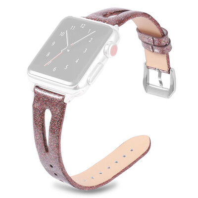 

〖Follure〗Bling Glitter Droplet shape Leather Wrist Strap Band For Apple iwatch 4 44mm