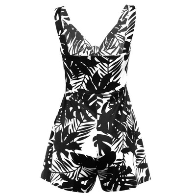 

Women Beach Rompers Female 2019 Summer Lace Up Print Floral Casual Short Jumpsuit Sleeveless Bodycon Sexy Party Playsuit