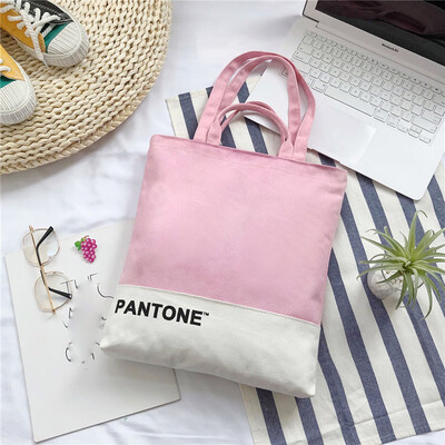 

Tailored Female Color Matching Canvas Bag Student Fashion Wild Tote Letter Shoulder Bag