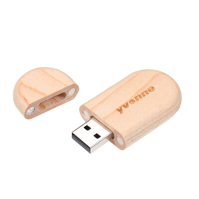 

yvonne Wooden USB Flash Drive Oval Pen Drive 64G Memory Stick Pendrives Gift