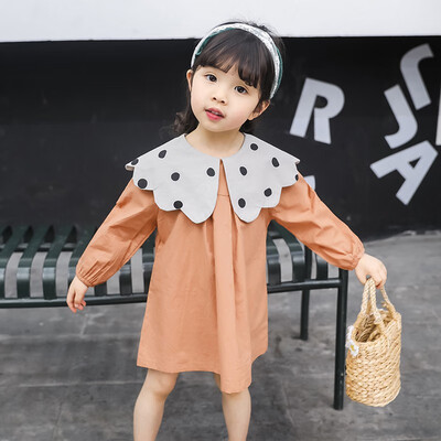 

Children Baby Girls Dress Doll Collar Cute Irregular Dot Print Bottoming Long Sleeve Sweet Dress 1-6Y Cute Toddler Girl Dress