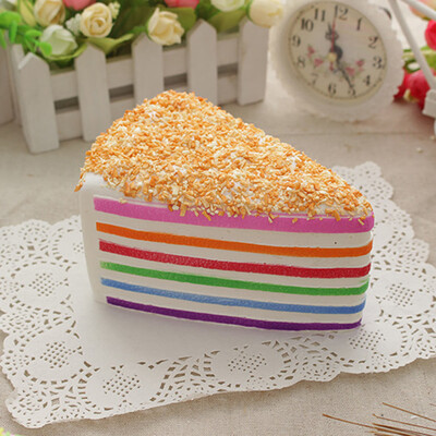 

Gobestart Colorful Sandwich Sugar Cream Scented Bread Slow Rising Squeeze Stress Toy