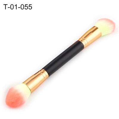 

Flame Shape Brush Pro Double Head Blush Powder Brush Wooden Handle Makeup Tool