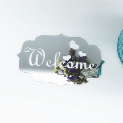 

Wall Sticker Mirror Effect Wall Sticker 3D Acrylic Welcome Combination Decal Home Decor 3d wallpaper 3 Styles