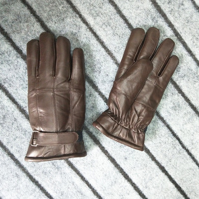 

QIUYAN Sheepskin one leather men&women warm thick waterproof windproof gloves 18459