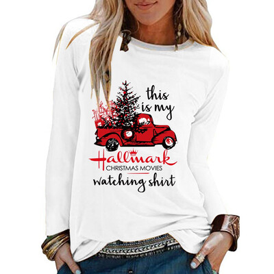 

Tailored Women Casual Letter Print Full Sleeve O Neck Pullover Loose Street Blouse