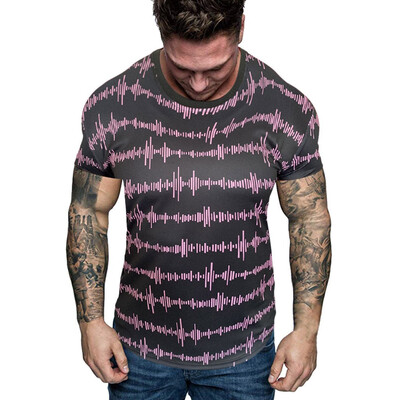 

Toponeto Fashion Mens 3D Printing Creative Round Neck Casual Short Shirts Top Blouse
