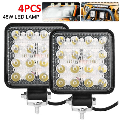 

124PCS 48W Square LED Work Light 12V24V Light Lamp Led Fog Light Truck Light Driving Light Boat Lighting