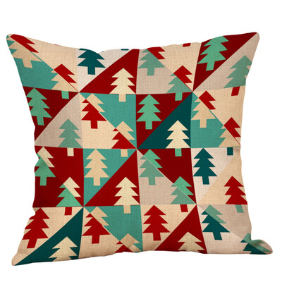 

Tailored Cotton Linen Christmas Tree Zipper Closure Pillow Case Throw Cushion Cover Home