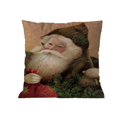 

Tailored Merry Christmas Pillow Cases Linen Sofa Cushion Cover Home Decor Pillow Core