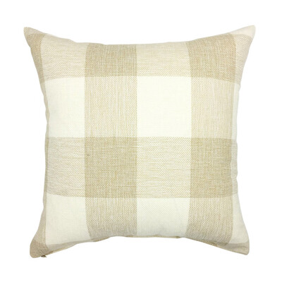 

〖Follure〗Striped Plaid Linen Pillowcase Upholstered Sofa Cushion Cover 18x18In