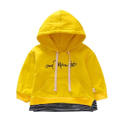 

Baby Girl Clothes Autumn Baby Girl Boy Outerwear Letters Striped Print Casual Hoodie Sweatshirt Kids Outfits Tops