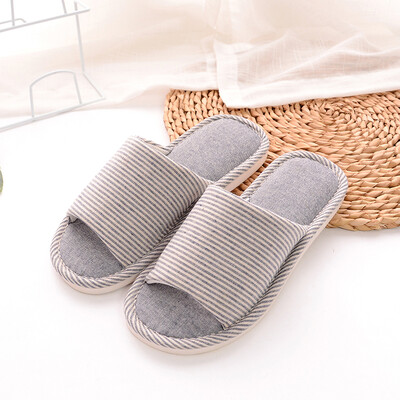 

Yule home couple models indoor simple thick-soled Japanese-style linen slippers mens models YT2519 Navy blue 4445