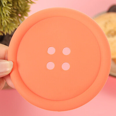 

5 x Button Coasters Silicone non-slip cup placemat drinks
