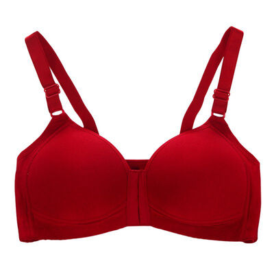 

Front Closure Plus Size Bra Women Sexy U Shape Backless Padded Wireless Bra Push Up Black Red Pink Skin Color Fitness Bras Femme