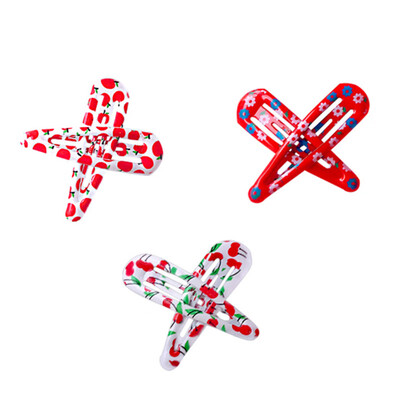 

Retro Sweet Cute Hair Clip Cherry Floral Pattern Hair Clip Girl Style Red Pink Hair Clip