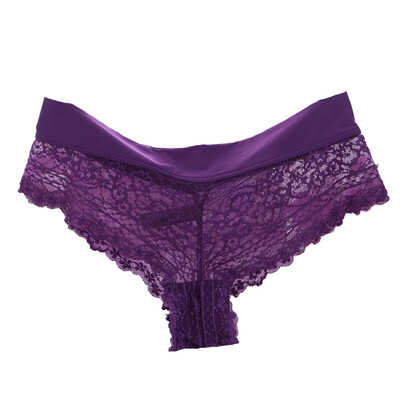 

Sexy Lace Transparent Thong Panties Low Waist Cotton Briefs Underwear Women Breathable G-String