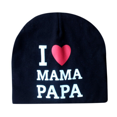

2018 Baby Hat Newborn infant Baby Cotton I Love Mama&Dad Print Caps Hats For Baby Girls Knitted Beanies Cap colorful