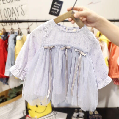

2019 Autumn Baby Girl Dress Cotton Infant Toddler Dress Child Cute Mesh Party Princess Dresses for Girls Fashion Baby Clothes