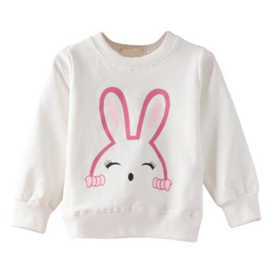 

Girl Tops Spring Autumn Baby Rabbit Cotton Long Sleeve T-shirt Children Clothes Kids Long Sleeve Tops Tees Blouse For Girls
