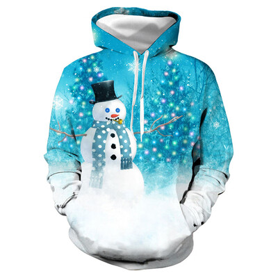 

Toponeto Mens Casual Christmas Lover 3D Print Party Long Sleeve Hoodie Top Blouse