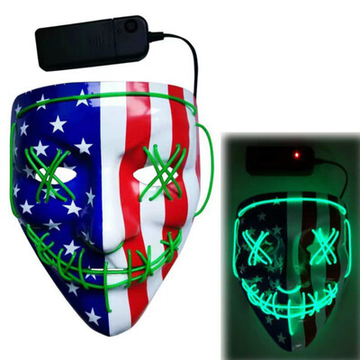 

The Purge Election Year Great Funny Masks Halloween Mask EL Light Up Party Masks Festival Cosplay Costume Supplies Glow In Dark