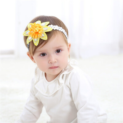 

fashion baby girl sequins flower design family matching headband headdress costume wreath photography props party gift